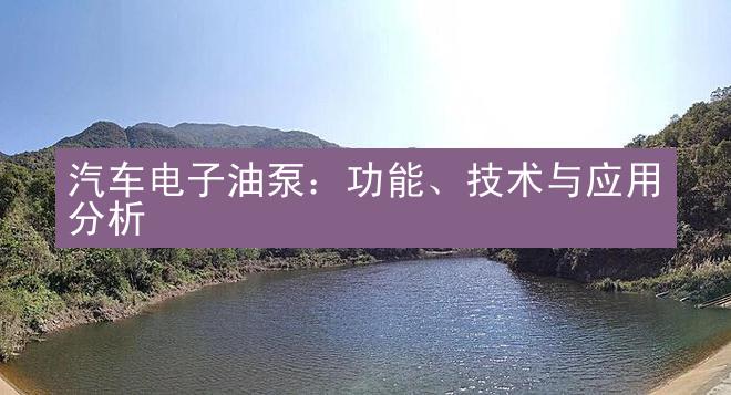 汽车电子油泵：功能、技术与应用分析